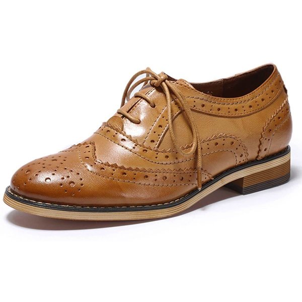 Brown 2 Femininity Oxfords Fashion Classic