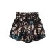 Palm Leaves Black Madam Elegant Shorts Refreshing Elastic Waist Shorts For Summer Beach